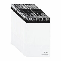 100x L-white/black COEX Verschlussbeutel | L - 260 x 350 + 50mm