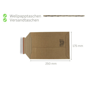 Wellpapp-Versandtasche 175 x 250 mm