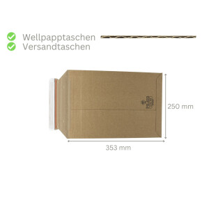 Wellpapp-Versandtasche 250 x 353 mm