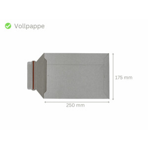 Versandtaschen Voll-Pappe Vollpapptaschen weiss 175 x 250 mm