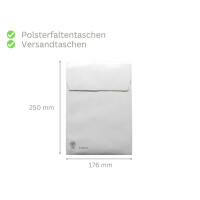 Polsterfaltentaschen Versandtaschen B5 176x250x50 mm | 100% Recyclingpapier